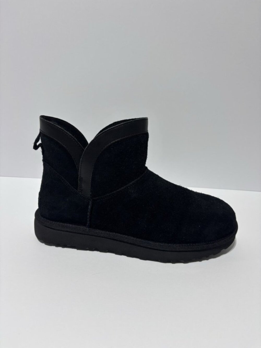 UGG Women’s Classic Mini Lunara Bootie Black Suede, Size 10 M